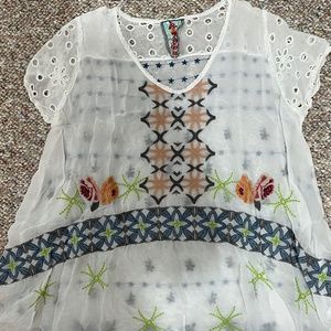 Johnny Was Flowy Floral Tunic Top